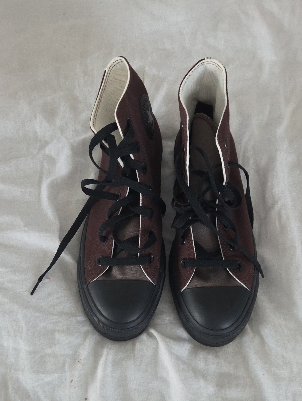 Converse Chuck Taylor Classic High-Top Canvas Sneakers in Dark Brown and BLACK